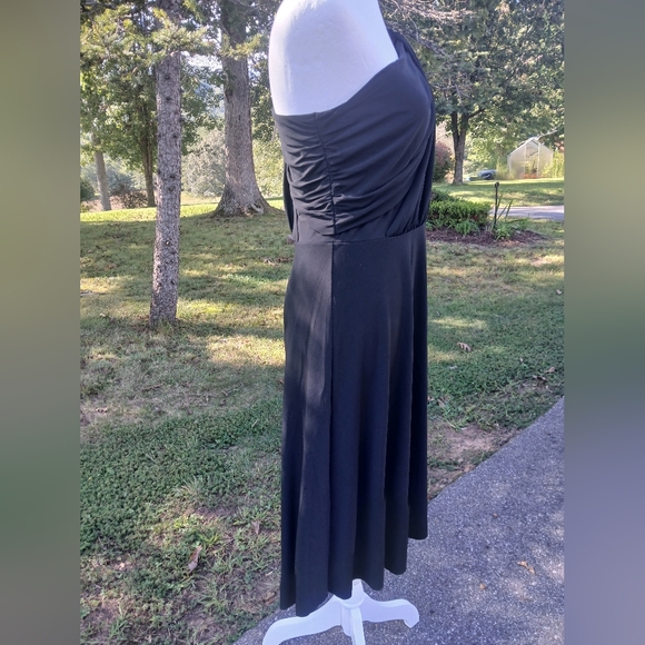 NWT Ann Taylor Elegant Black One-Shoulder Twist Dress Size 8 - Picture 10 of 11